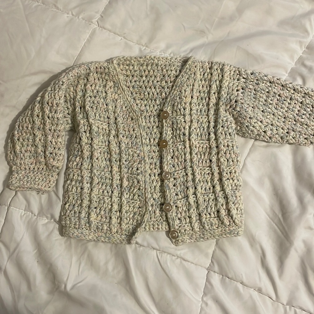 Baby girl hand crochet Sweater size 12-18 months